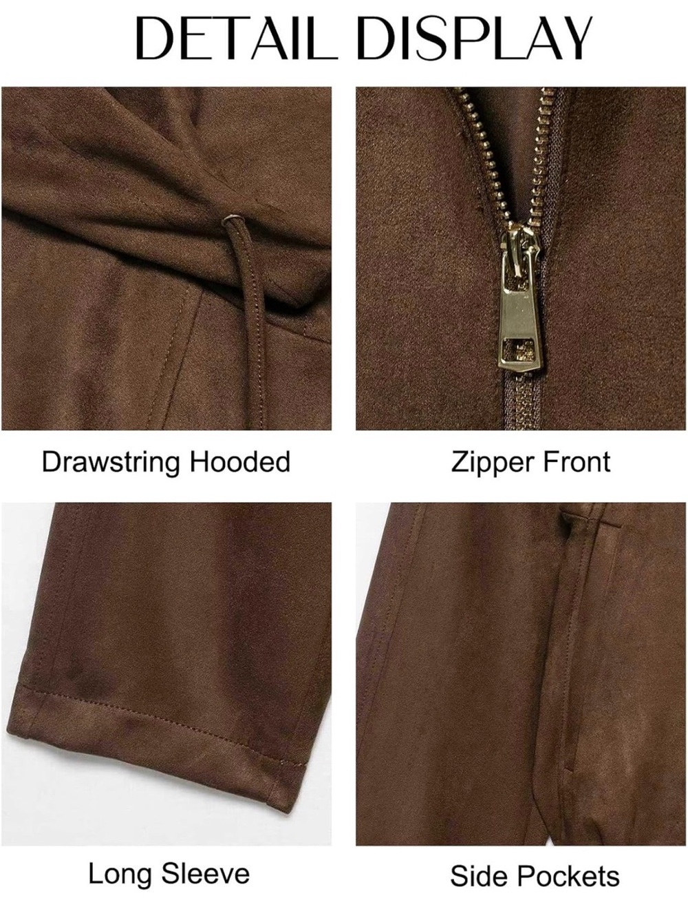 Brown Suede Bomber Jacket - Picture 8 of 8